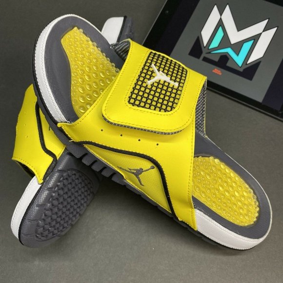 Jordan Shoes Nike Air Jordan Hydro 4 Retro Slides Lightning Yellow